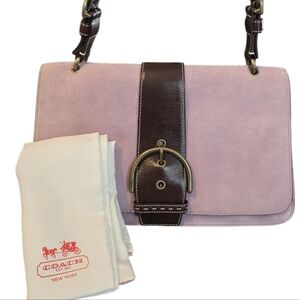 Coach Vintage Lavender Suede 2005 Handbag w/ COA & Coach Dustbag in EUC